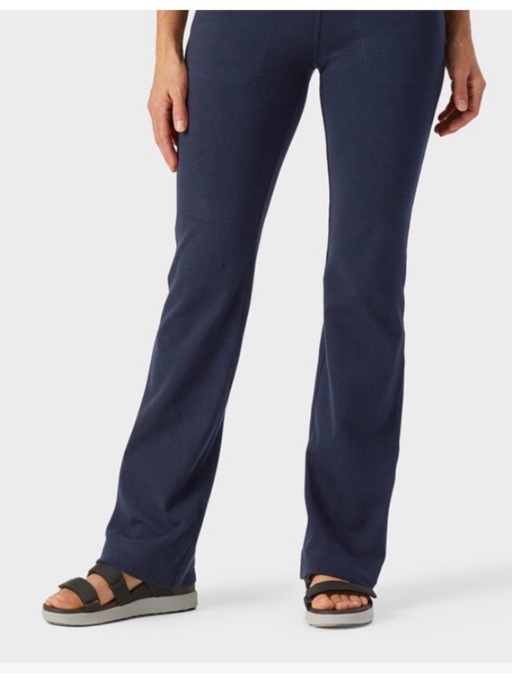 Duluth Trading Co Wide Leg Pants Women’s Small 35” Inseam Navy Pull-On Stretch